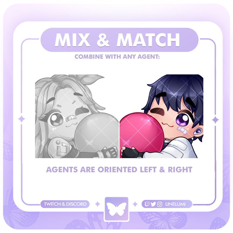 MIX & MATCH Iso Valorant Couple Heart Emote Cute Agents Duo Heart Sage Emote image 2