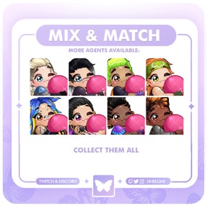 MIX & MATCH Iso Valorant Couple Heart Emote Cute Agents Duo Heart Sage Emote image 8
