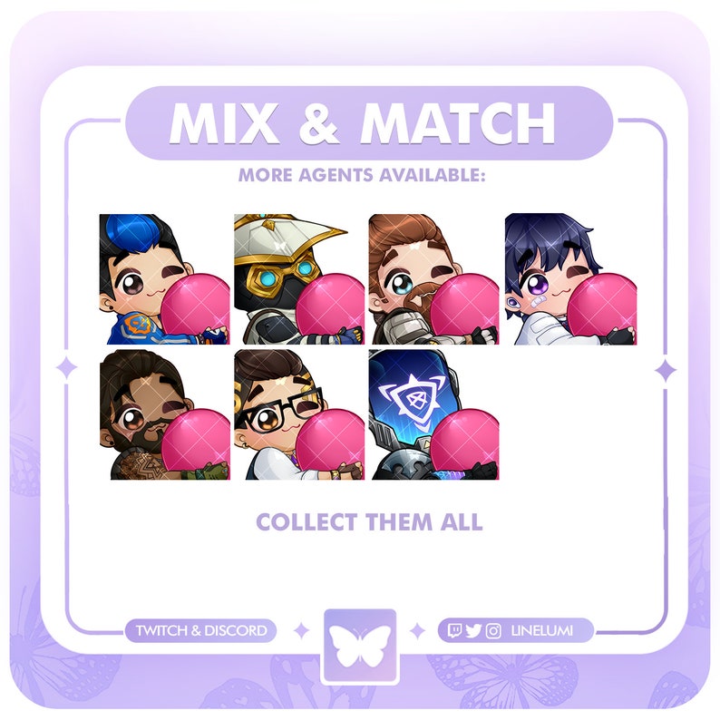 MIX & MATCH Iso Valorant Couple Heart Emote Cute Agents Duo Heart Sage Emote image 9