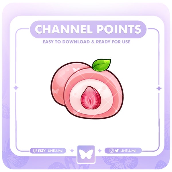 Mochi Channel Points Icon for Twitch | Cute Strawberry Mochi Twitch Channel Point Icon | Discord Roles
