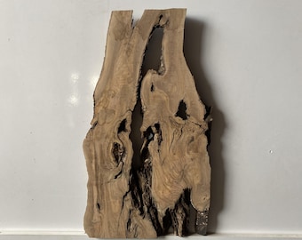 Live Edge Olive Wood Slab, Epoxy Resin Accent (25x14x1.5 inches)