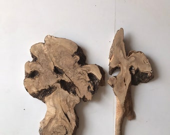 Unique Wood slice wood Raw Edge Resin Handmade Turkish Wood Planks Live Edge Plate Unfinished Wood 2pcs Plank  23"x24"x1.57"inches
