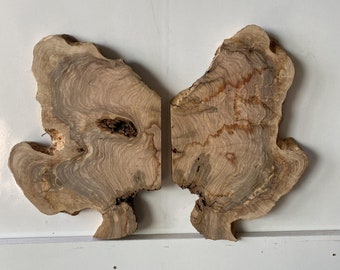 Live Edge Olive Wood Slices, Resin Accent, Handmade Planks (2pcs 15x20x1.7 inches)