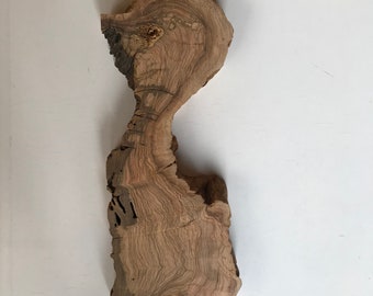 Raw Edge Olive Wood Slice, Handmade Turkish Plank (14.5x5.5x3.5 inches)