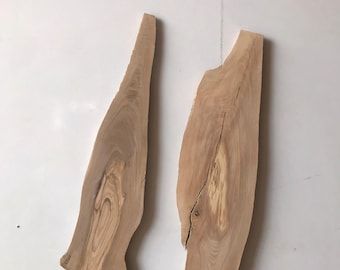 Raw Edge Olive Wood Planks, Unfinished Plates (25"x13"x0.21")