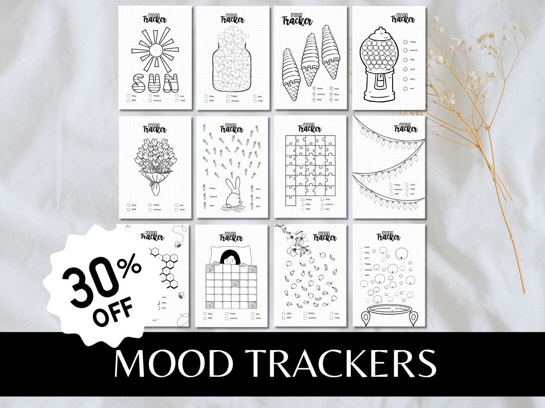 Mood Trackers Bundle - PRINTABLE A5 Journal Pages - Value Pack - 2024 ...