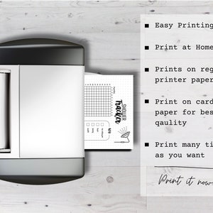 May include: A black and white printable shower tracker with a grid for tracking daily showers. The text "Shower Tracker" is written in a circle with a sun graphic. The text "Print it now!" is written in black on a white background. The text "Easy Printing", "Print at Home", "Prints on regular printer paper", "Print on cardstock paper for best quality", and "Print many times as you want" is written in black on a white background.