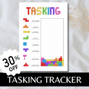Tasking Adulting Tracker - A5 Journal Page - PRINTABLE Tracker - Monthly Tracker - Habit Tracker, Adult Task Tracker, Printable Journal Page