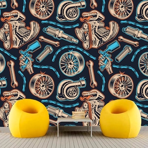Parti di automobili Carta da parati staccabile e incollabile rimovibile Carta da parati per auto Decorazione da parete Decorazione per la casa Arte da parete stampabile