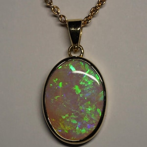 Gold Australian Opal Pendant