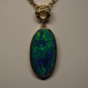Gold Australian Opal Pendant