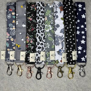 Handmade Cotton Wristlet with Lobster Clasp: Floral & Star Prints