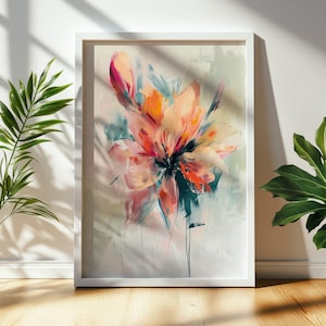 Abstract Floral Painting | Printable Digital Wall Art | Colorful Flower Print for Home Decor & Gifts 1003