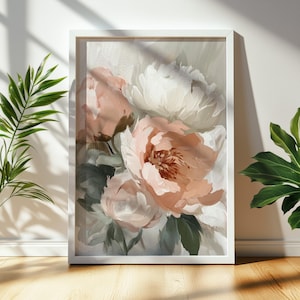 Abstract Floral Painting | Printable Digital Wall Art | Peony Flowers Print for Home Decor & Gifts 1007