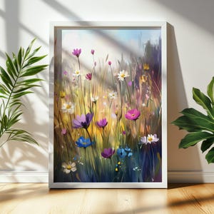 Wildflowers Painting - Wild Meadow Art | Unique Floral Print Digital Art for Home Decor & Gifts 1103