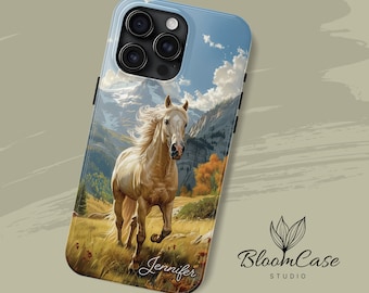 Palomino horse - Personalized Case - Horse phone case - Equestrian gift - iPhone 15, 14, 13, 12, 11, Pro, Plus, Max- Horse lover gift