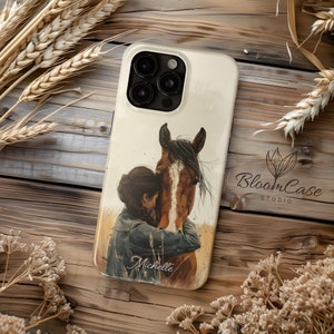 Horse love - Personalized Case - Horse phone case - Equestrian gift - iPhone 15, 14, 13, 12, 11, Pro, Plus - Cowboy gift