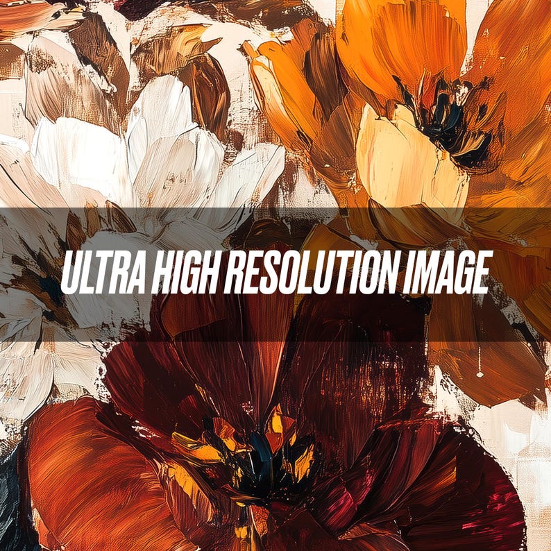 Abstract Floral Painting Colorful Flowers Print Printable Digital Wall