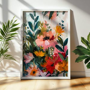 Abstract Floral Painting | Printable Digital Wall Art | Colorful Flower Print for Home Decor & Gifts 1001