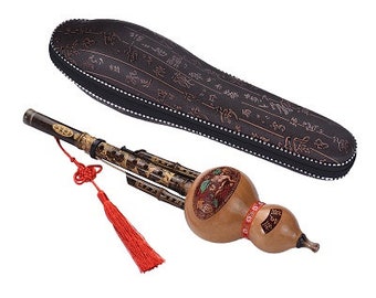 Black Bamboo Hulusi Gourd Cucurbit Flute | High-Quality Chinese Traditional Instrument | Three Octaves Clarinet | Musical Instrument | Gift