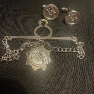 Freemason Masonic Tie Chain and Cufflinks