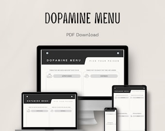 Menu dopaminy | Zasoby ADHD | Zasoby autyzmu | Canva | Dokumenty Google | PDF