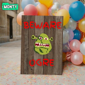Shrek Party Beschilderung Digitale Downloads - Sofortige druckbare Dekorationen - Beware Ogre