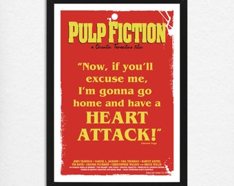 Pulp Fiction Poster: Vincent Vega Quote, Illustrated Film Art