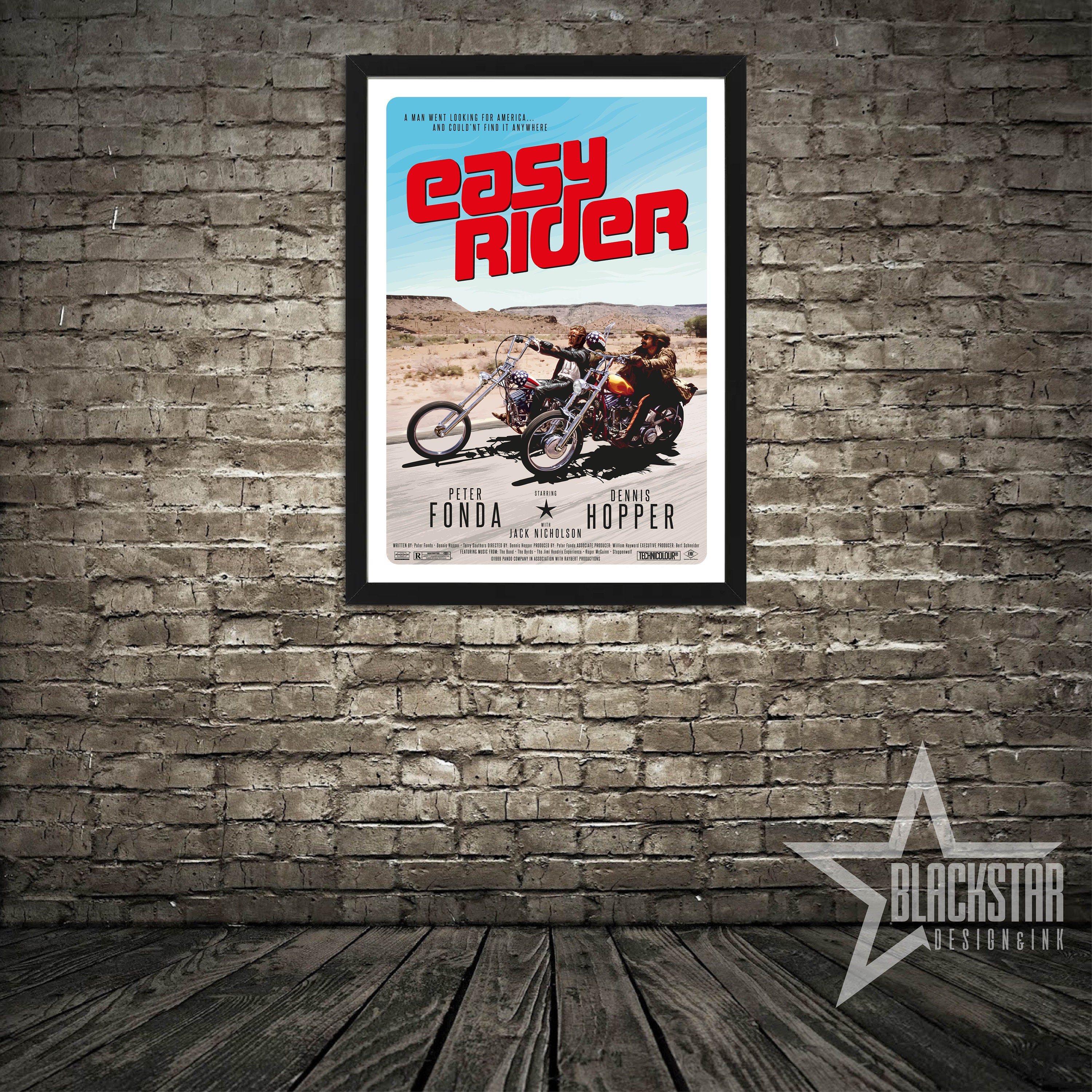 Poster Rider Easy Rider Film Poster: 1969 Retro Illustrated Print - Etsy