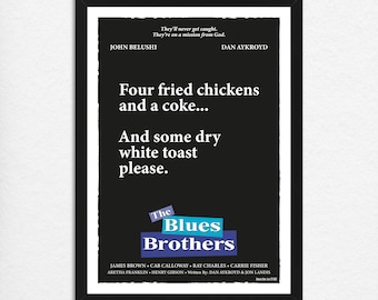 The Blues Brothers Filmplakat: Illustriertes Filmzitat Kunstdruck