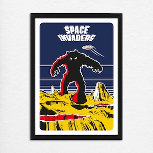 Space Invaders Poster: Retro Arcade Kunstdruck