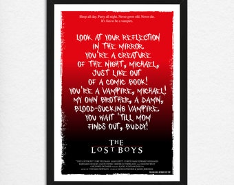 The Lost Boys (1987) Poster – Vampire Film Quote Art Print