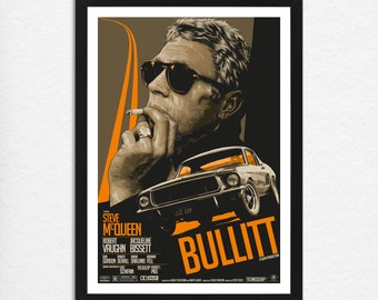 Affiche de film Bullitt - Affiche de film alternatif - Steve Mcqueen - Bullitt 1968