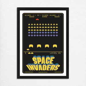 Poster arcade di Space Invaders - Poster arcade retrò - Gioco Space Invaders