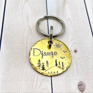 ID Tag for Dogs, Customizable Dog Tag, Dog Tag with Trees