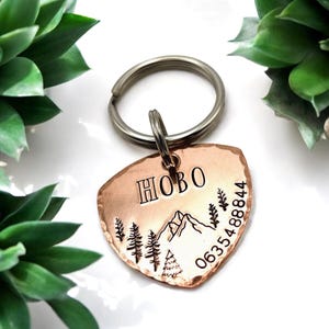 Personalized Dog Tag, Copper Dog Tag, Identification Tag, Handmade in France
