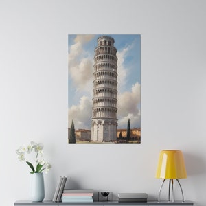 Oil Paint Pisa Tower Matte Canvas