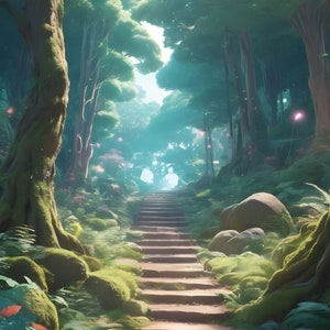 Pfad zum Zauberwald 4K-Hintergrundbild