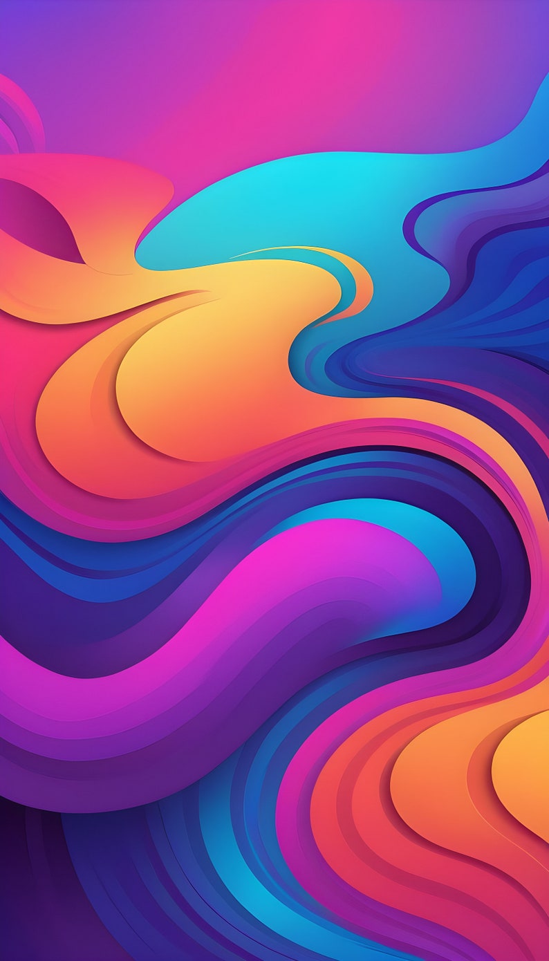 Rainbow Shapes Abstract Soft Palette 4k Wallpaper - Etsy