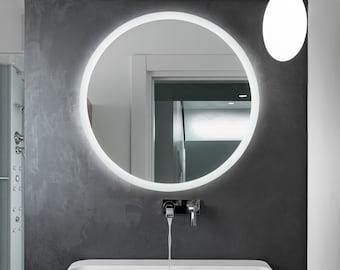 Round LED Bathroom Mirror: Modern Frameless Wall Decor