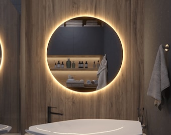 Round LED Backlit Mirror: Modern Touch Switch Decorative Mirror (60cm)