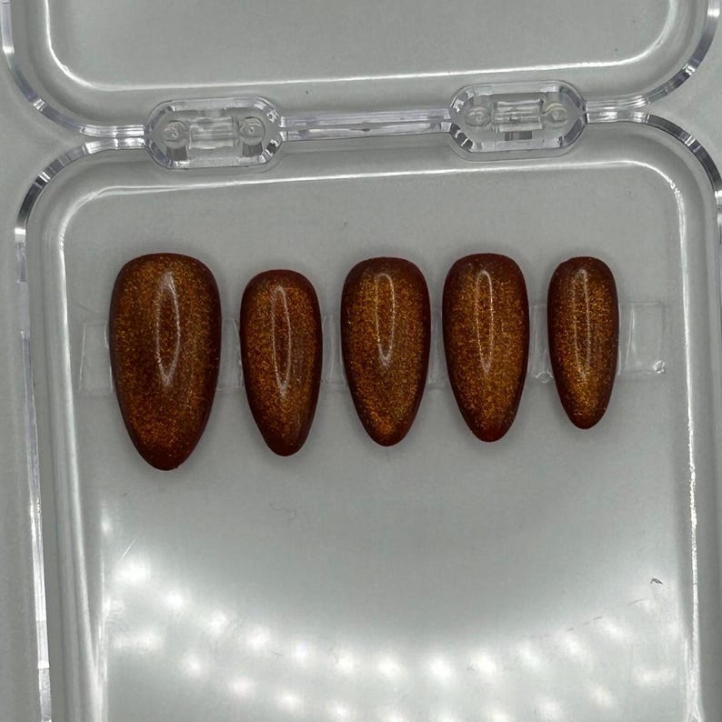 Harvest Moon Autumn Burgundy Brown and Copper Gold Cat Eye Presson