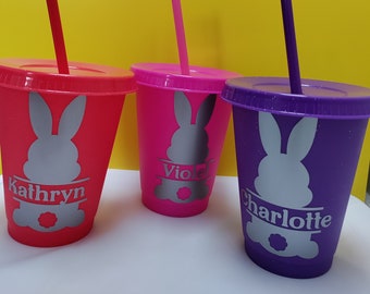 Easter bunny personalised cold cup for children 16oz