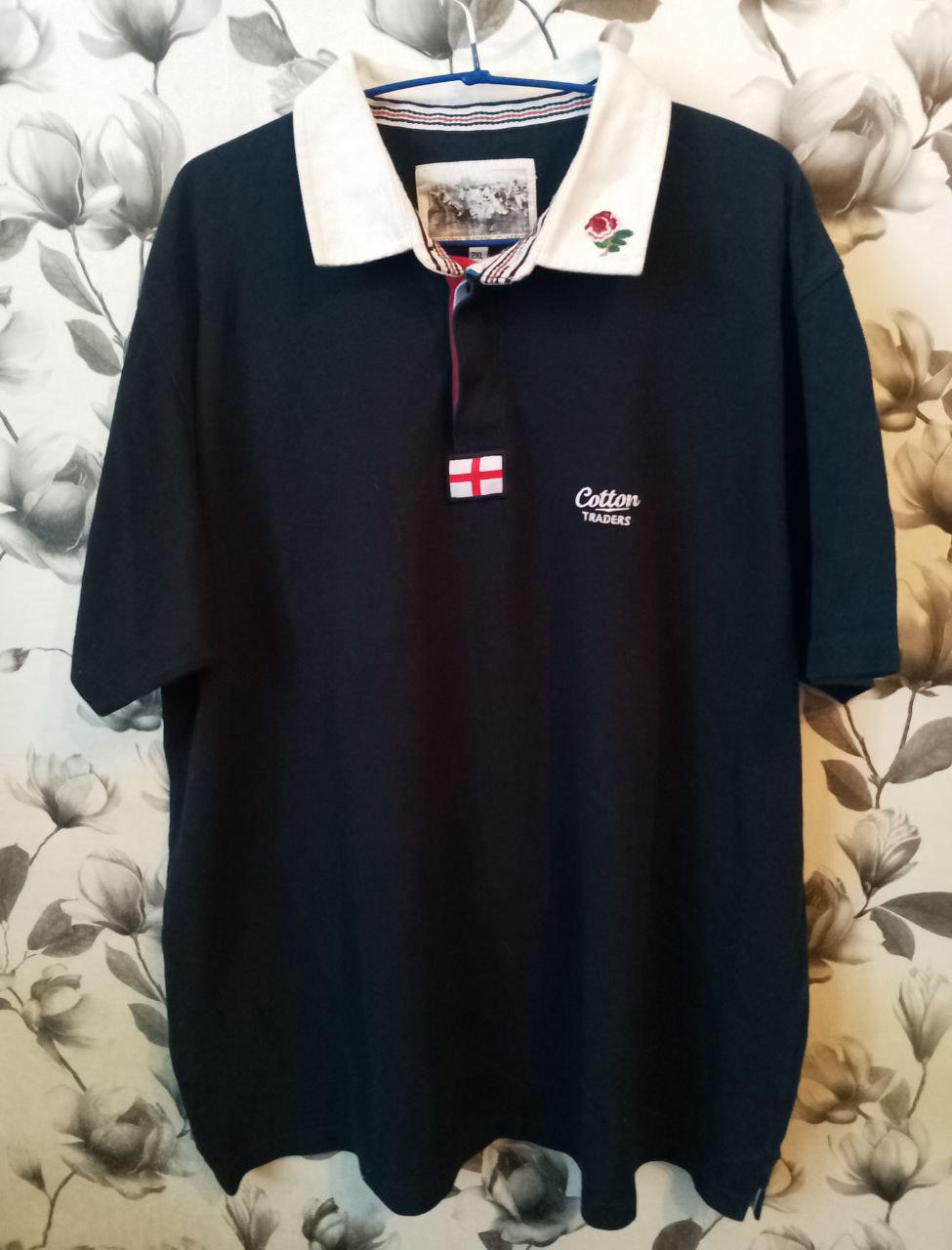 Chemise Rugby Angleterre Cotton Traders - Vintage, Drapeau Anglais, Taille L