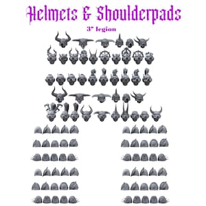 Helmets & Shoulderpads Pack for uncustom armies: 3rd legion