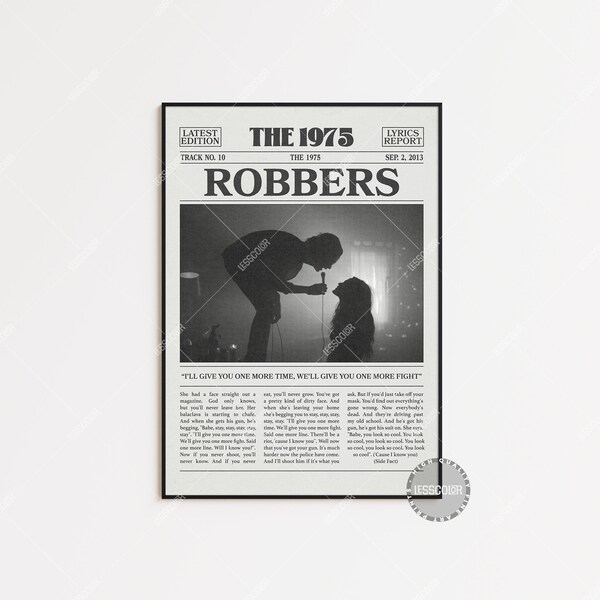 Das 1975 Retro Zeitungsdruck, Robbers Poster, Robbers Texte, Das 1975 Poster, Das 1975, , LC3 LESS537