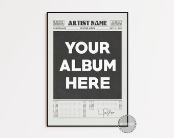 Request Your Retro Newspaper Print / Album Cover Posters / Request Your Own Album Choice / Custom Music Print / Album Art Prints / Gift Idea