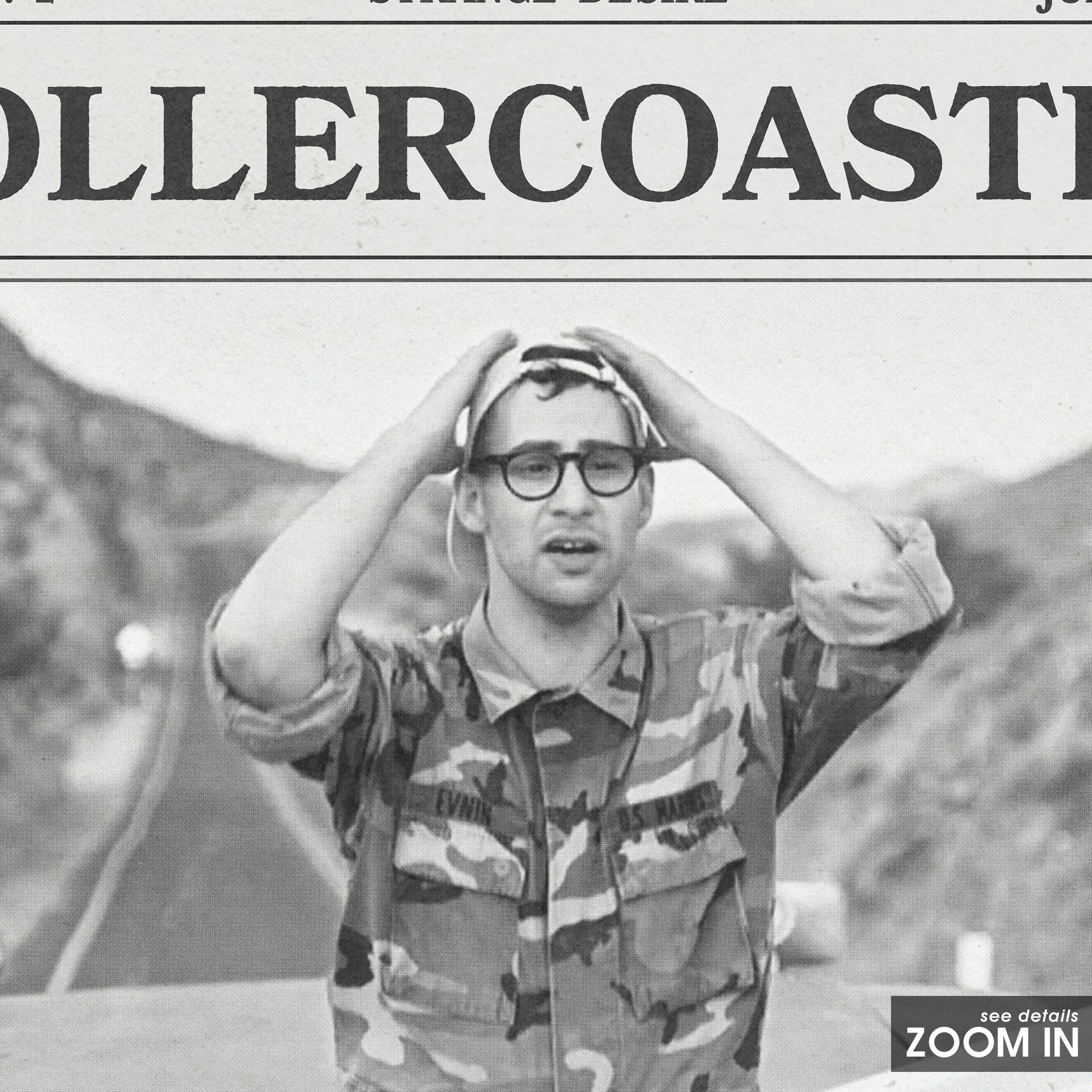 Bleachers Newspaper Print, Rollercoaster Poster, Rollercoaster Lyrics