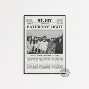 Mt. Joy Retro Newspaper Print, Bathroom Light Poster, Bathroom Light Lyrics Print, Mt. Joy Poster, Orange Blood, Poster, LC3