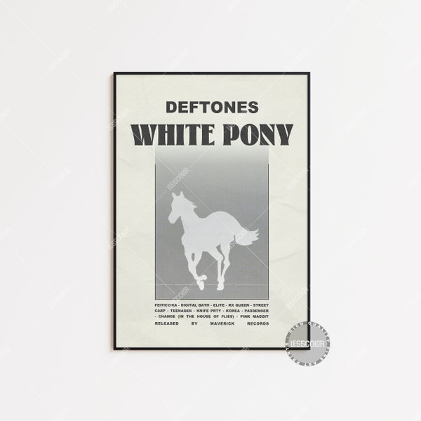 Deftones Posters / White Pony Poster, Album Cover Poster, Print Wall Art, Poster,  Around the Fur, Deftones, white pony, OHMS LESS129